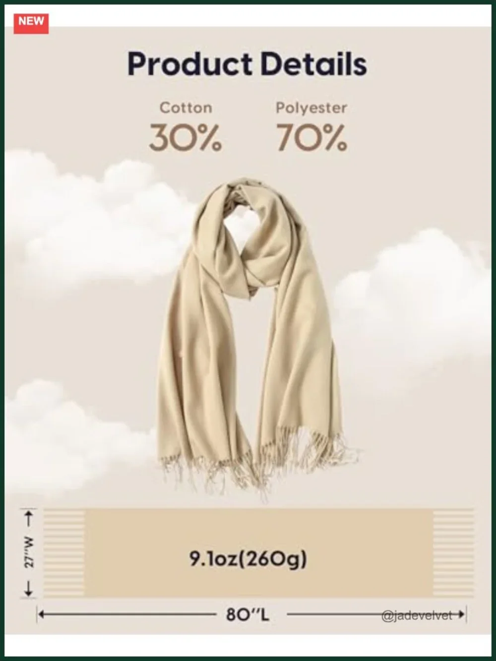 Women's Oversized Cashmere Feel Scarf Shawl Wrap Wedding Pashmina
